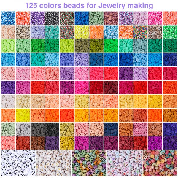 6 Box 23000 Pcs Clay Beads Bracelet Making Kit for Girls - Image 3
